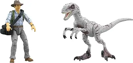 Dr. Alan Grant & Velociraptor Pack Jurassic World Hammond Collection 