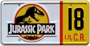 Placa de matrícula estampada de metal Jurassic Park 