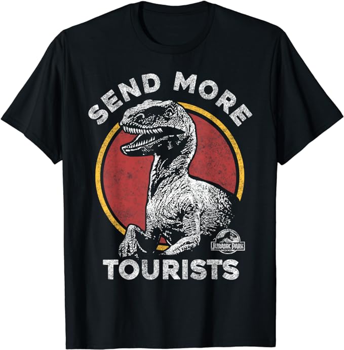 Classic Black Polyester Cotton Small Sleeve T-Shirt Jurassic Park