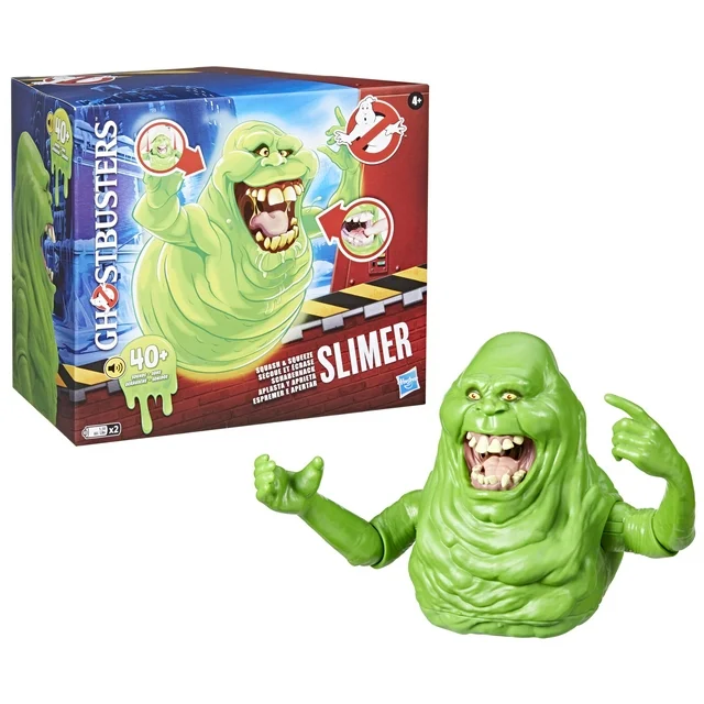 Slimer GHOSTBUSTERS Juguete animatrónico Squash & Squeeze interactivo de 7 pulgadas