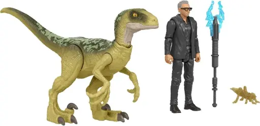 [20042] Dr. Ian Malcolm & Velociraptor Jurassic World Dominiom