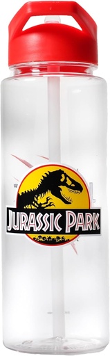 [20072] Jurassic Park I Survive  Jurassic Park June 1993 - Botella de agua de plástico con pajilla, 23.7 fl oz