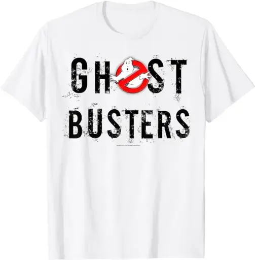 Ghostbusters Camiseta con logotipo estático, Blanco, S